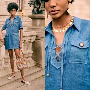 Sezane Solal Dress - Solidarity Creation Bright Blue - Size 4